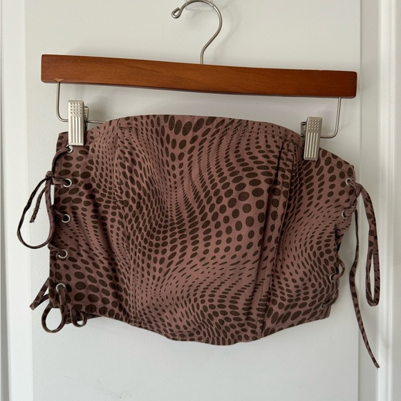 NWT Glassons 2 piece set! Crop tube top/flared pant set. Adjustable with boning! - Picture 6 of 9